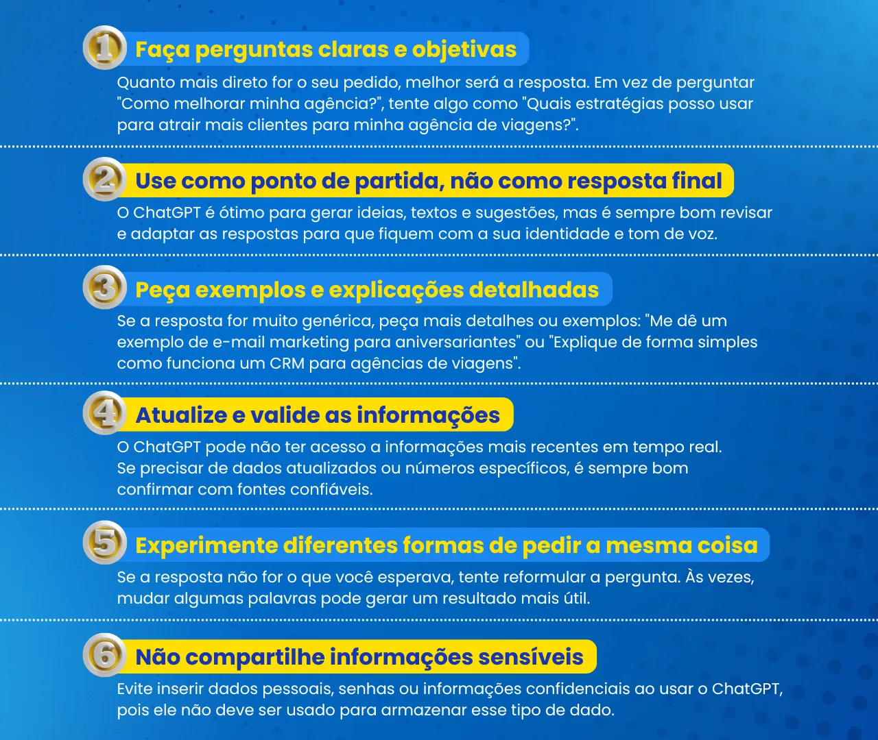 dicas de boas práticas para usar o chatgpt