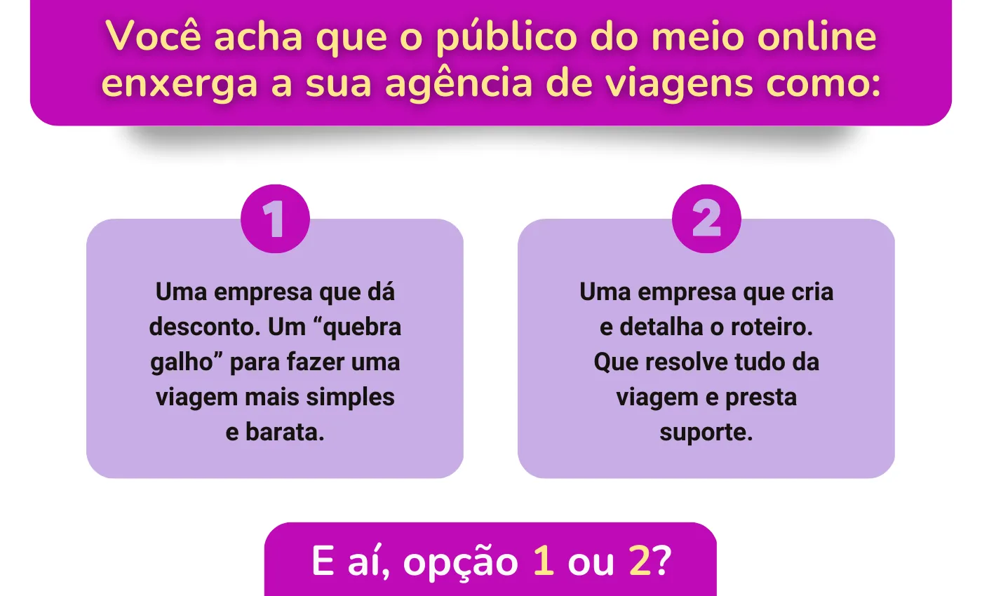 imagem com duas opções de posicionamento de agência de viagens