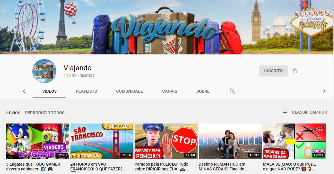 conteúdo para o Youtube
