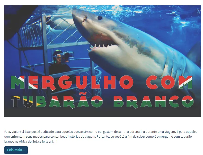 conteúdo mergulho com tubarão
