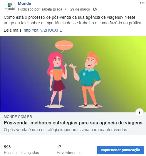 impulsionar publicação no Facebook