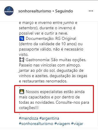 como vender nas redes sociais: post dando dicas e com CTA de venda no final
