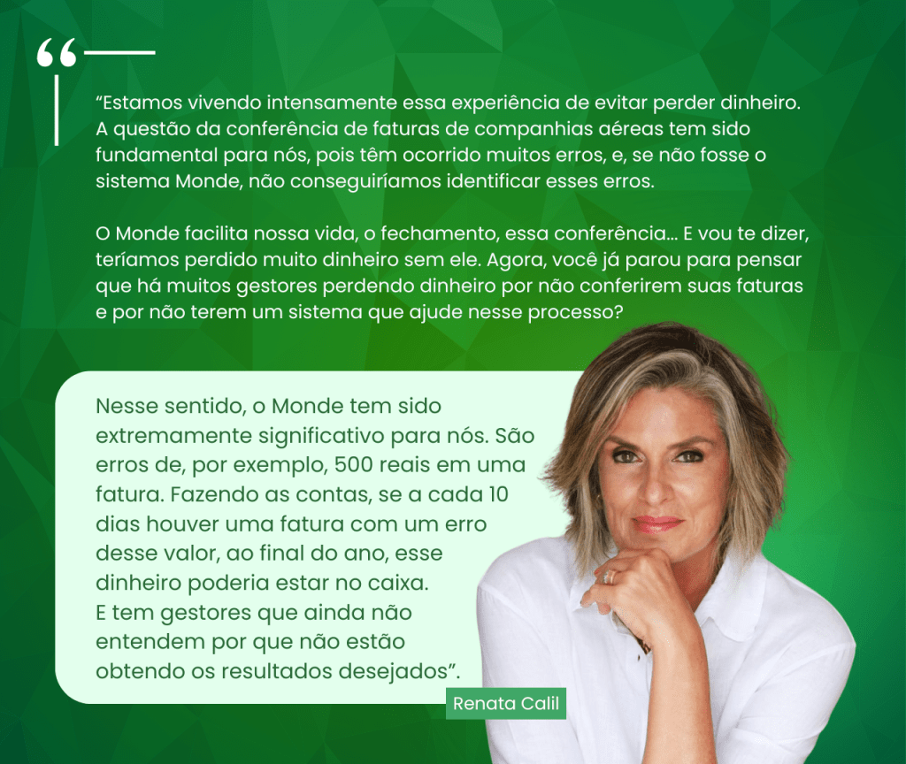 depoimento da cliente renata calil sobre como o Monde ajudar a ganhar dinheiro evitando perdas financeiras 