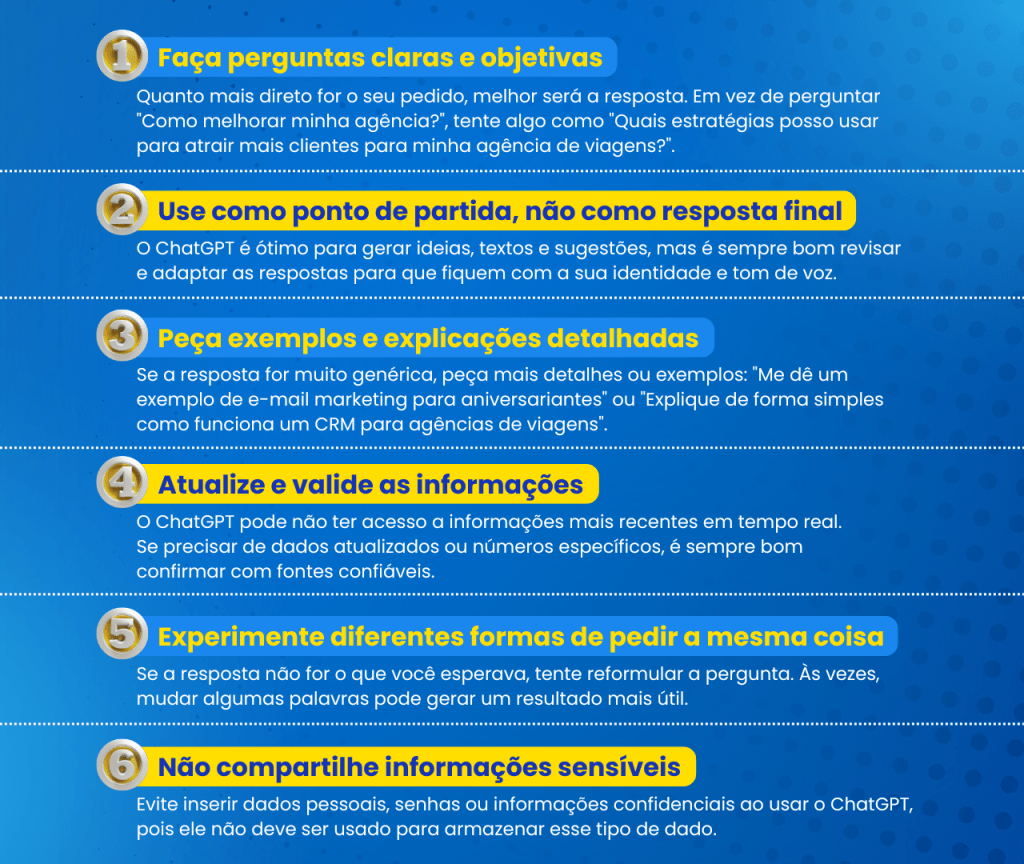 dicas de boas práticas para usar o chatgpt